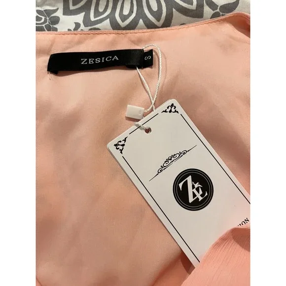 zescia womans sexy long sleeve dress w/tie, smocked waist sz womans sm NWT - Picture 8 of 14